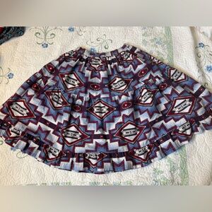 Vintage Roughrider Patterned A-Line Skirt